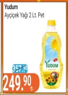 Yudum Ayçiçek Yağı 2 Lt Pet