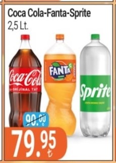 Coca Cola-Fanta-Sprite 2,5 Lt.