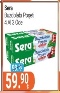 Sera Buzdolabı Poşeti 4 Al 3 Öde