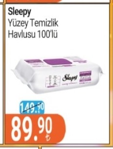 Sleepy Yüzey Temizlik Havlusu 100'Lü