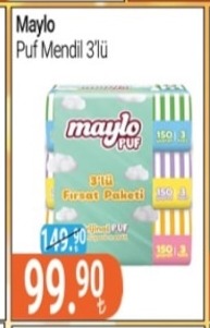 Maylo Puf Mendil 3'Lü