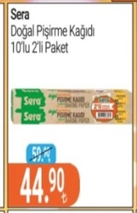 Sera Doğal Pişirme Kağıdı 10'Lu 2Li Paket