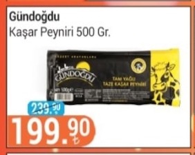 Gündoğdu Kaşar Peyniri 500 Gr.