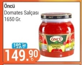 Öncü Domates Salçası 1650 Gr.
