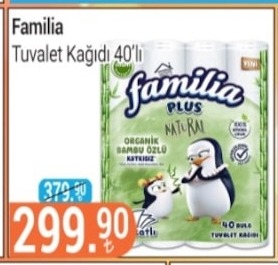 Familia Plus Natural Tuvalet Kağıdı 40'Lı
