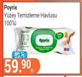 Poyrix Yüzey Temizleme Havlusu 100'Lü