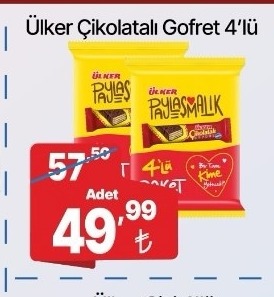 Ülker Çikolatalı Gofret 4'Lü
