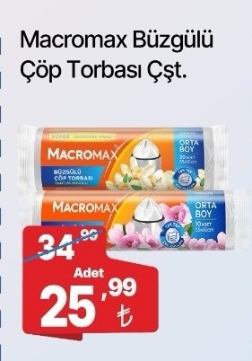 Macromax Büzgülü Çöp Torbası Çşt.
