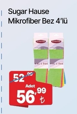 Sugar Hause Mikrofiber Bez 4'Lü
