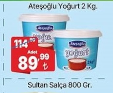 Ateşoğlu Yoğurt 2 Kg.