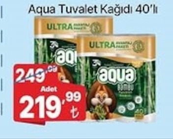 Aqua Tuvalet Kağıdı 40'Lı