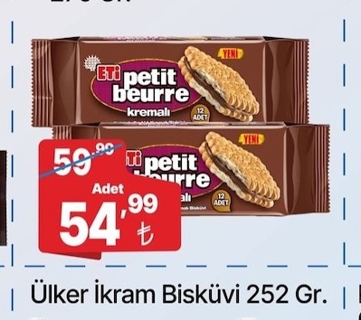 Eti Petit Beurre Kremalı Bisküvi 252 Gr
