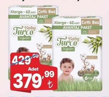 Baby Turco Doğadan Xlarge 62 Adet Avantaj Paket