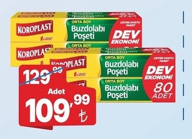 Koroplast Orta Boy Buzdolabı Poşeti 80 Adet