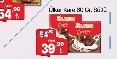 Ülker Kare 60 Gr. Sütlü