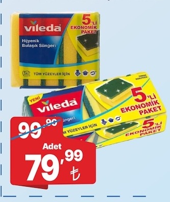 Vileda Hijyenik Bulaşık Süngeri 5 Adet