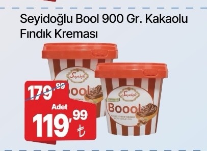 Seyidoğlu Boool 900 Gr. Kakaolu Fındık Kreması