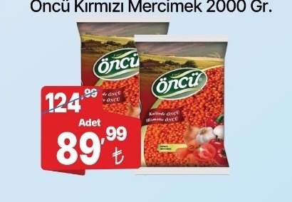 Öncü Kırmızı Mercimek 2000 Gr