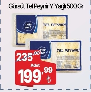 Gürsüt Tel Peynir Y.Yağlı 500 Gr.