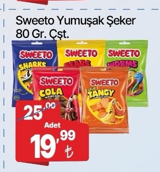 Sweeto Yumuşak Şeker 80 Gr. Çzt.