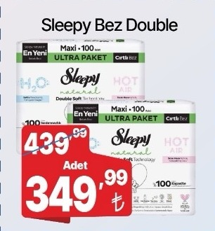 Sleepy Bez Double Maxi Ultra Paket Cırtlı Bez 100 Adet