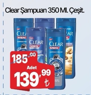 Clear Şampuan 350 Ml. Çeşit.
