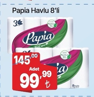 Papia Havlu 8'Li