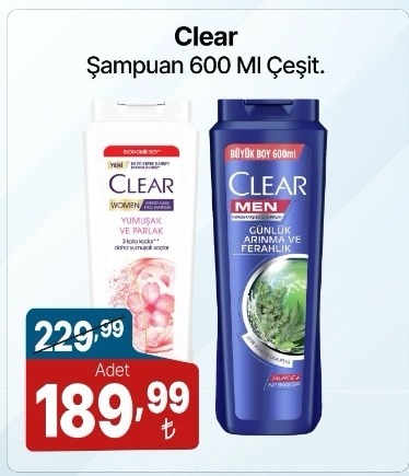 Clear Şampuan 600 Ml Çeşit