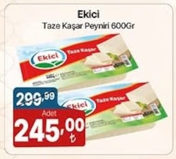 Ekici Taze Kaşar Peyniri 600Gr
