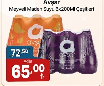 Avşar Meyveli Maden Suyu 6X200Ml Çeşitleri