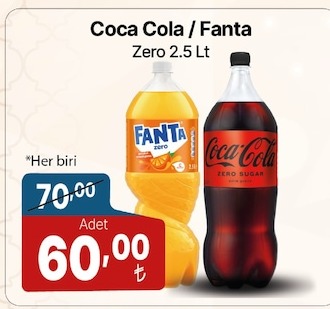 Coca Cola / Fanta Zero 2.5 Lt