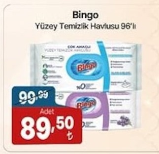 Bingo Yüzey Temizlik Havlusu 96'Lı