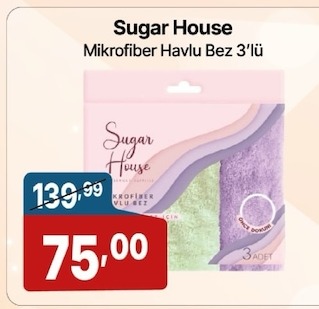 Sugar House Mikrofiber Havlu Bez 3'Lü