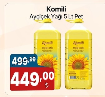 Komili Ayçiçek Yağı 5 Lt Pet