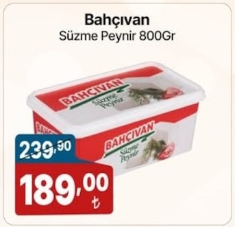 Bahçıvan Süzme Peynir 800Gr