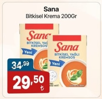 Sana Bitkisel Krema 200Gr