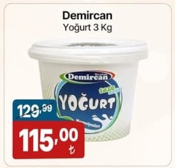 Demircan Yoğurt 3 Kg