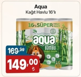 Aqua Kağıt Havlu 16'Lı