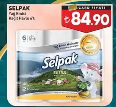 Selpak Yağ Emici Kağıt Havlu 6'Lı