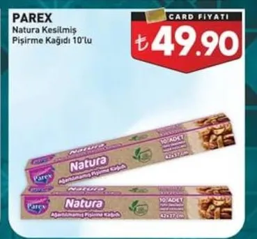 Parex Natura Kesilmiş Pişirme Kağıdı 10'Lu