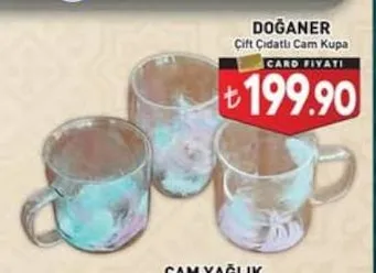 Doğaner Çift Cıdatlı Cam Kupa