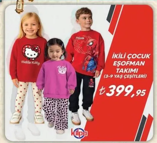 İkili Çocuk Eşofman Takımı (3-9 Yaş Çeşitleri)