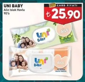 Uni Baby Aile Islak Havlu 90'Lı