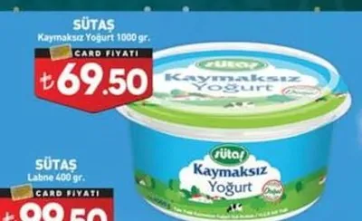 Sütaş Kaymaksız Yoğurt 1000 Gr.