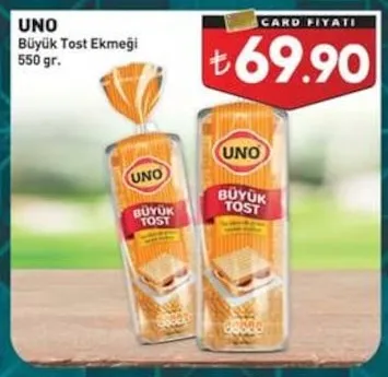 Uno Büyük Tost Ekmeği 550 Gr.
