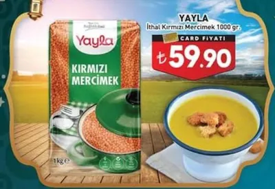 Yayla İthal Kırmızı Mercimek 1000 Gr.