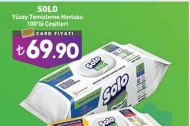 Solo Yüzey Temizleme Havlusu 100'Lü Çeşitleri