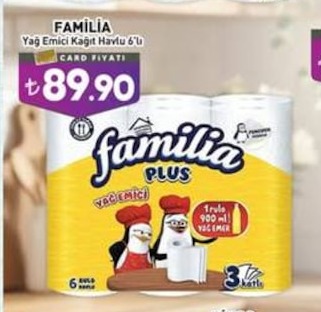 Familia Yağ Emici Kağıt Havlu 6'Lı