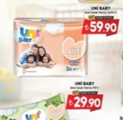 Uni Baby Aile Tipi Islak Havlu 3X52'S