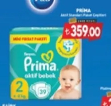 Prima Aktif Bebek Bezi Numara 2 39 Adet